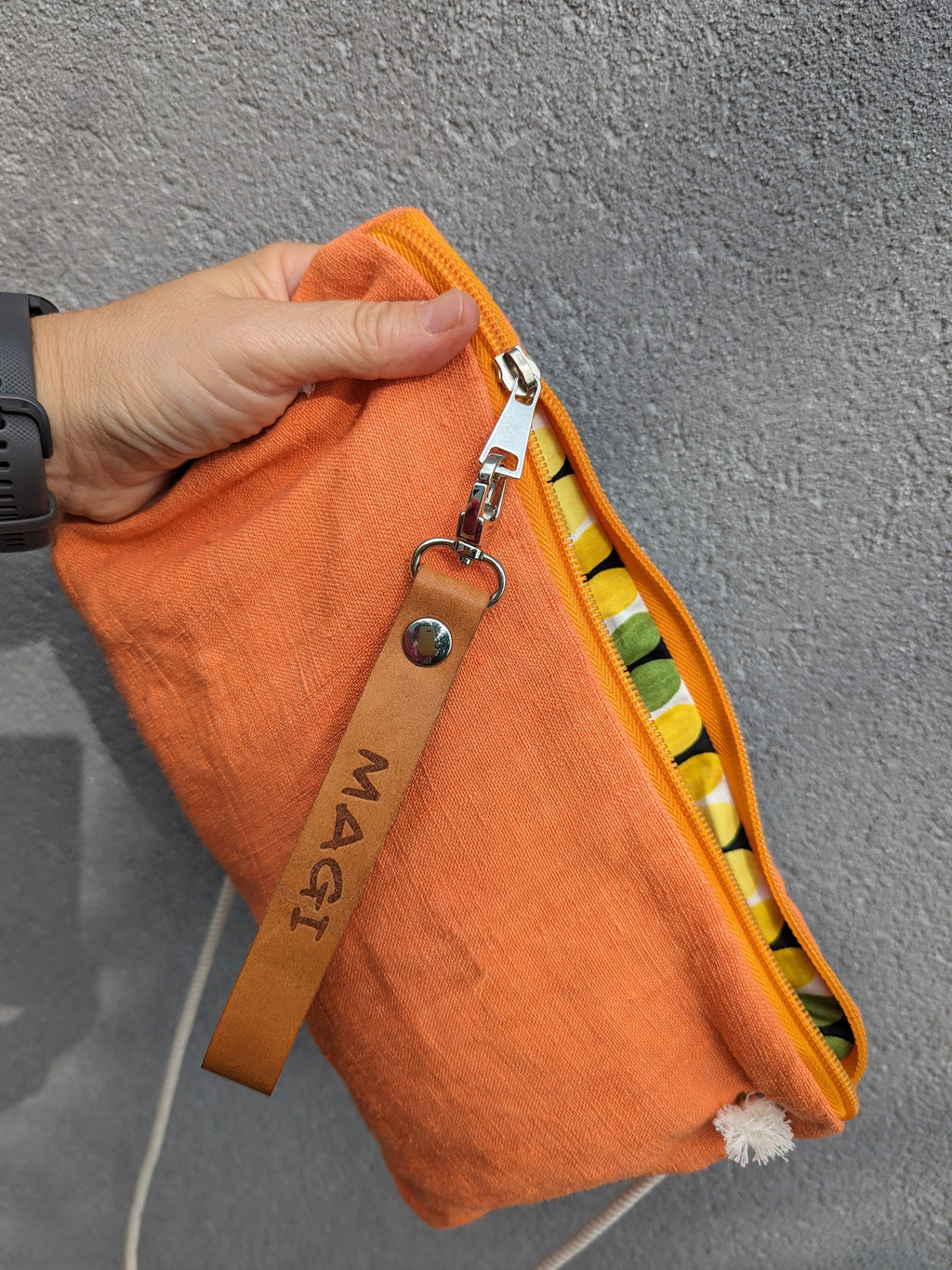 Pochette/tracollina  canapa arancio