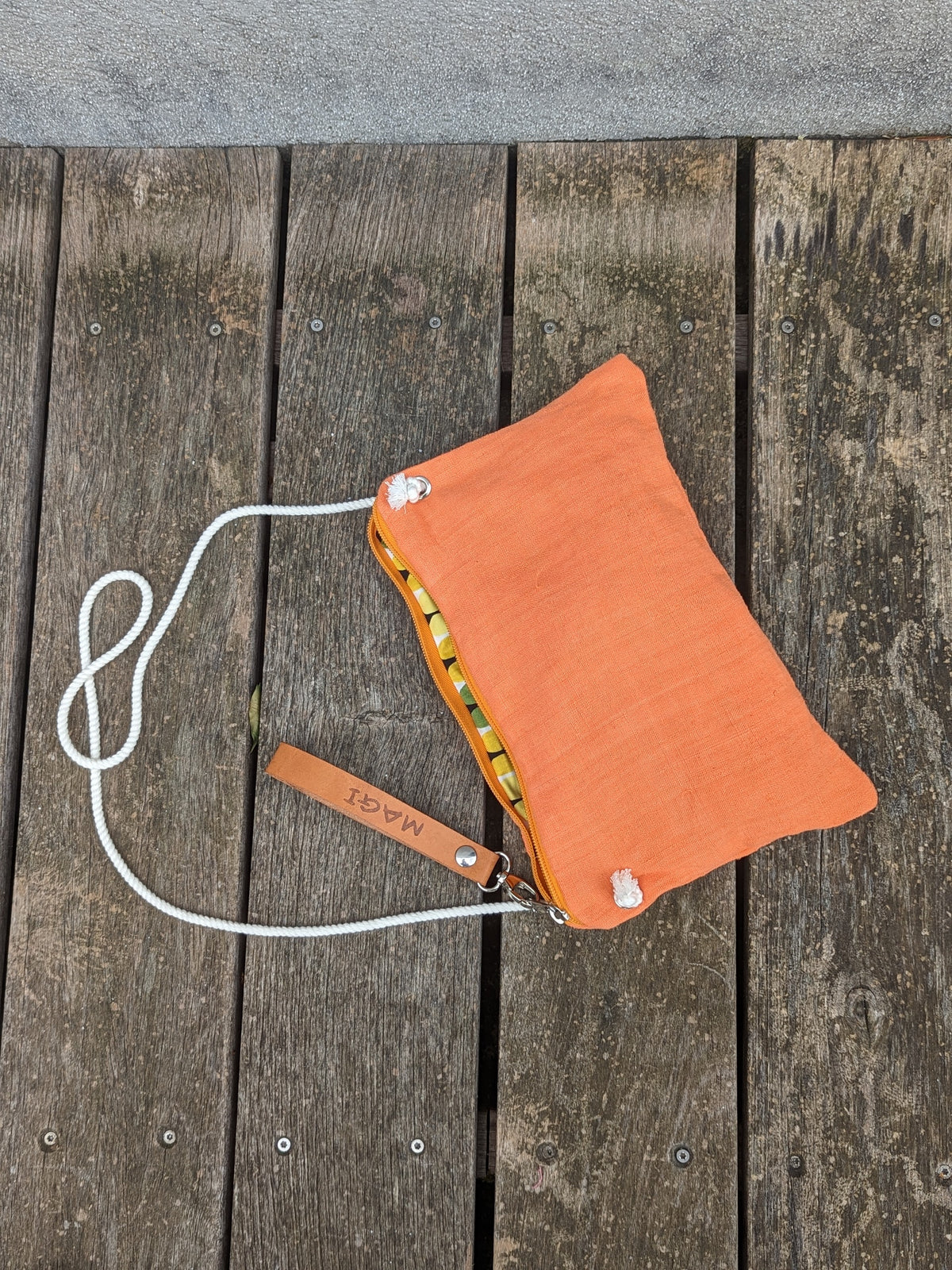 Pochette/tracollina  canapa arancio