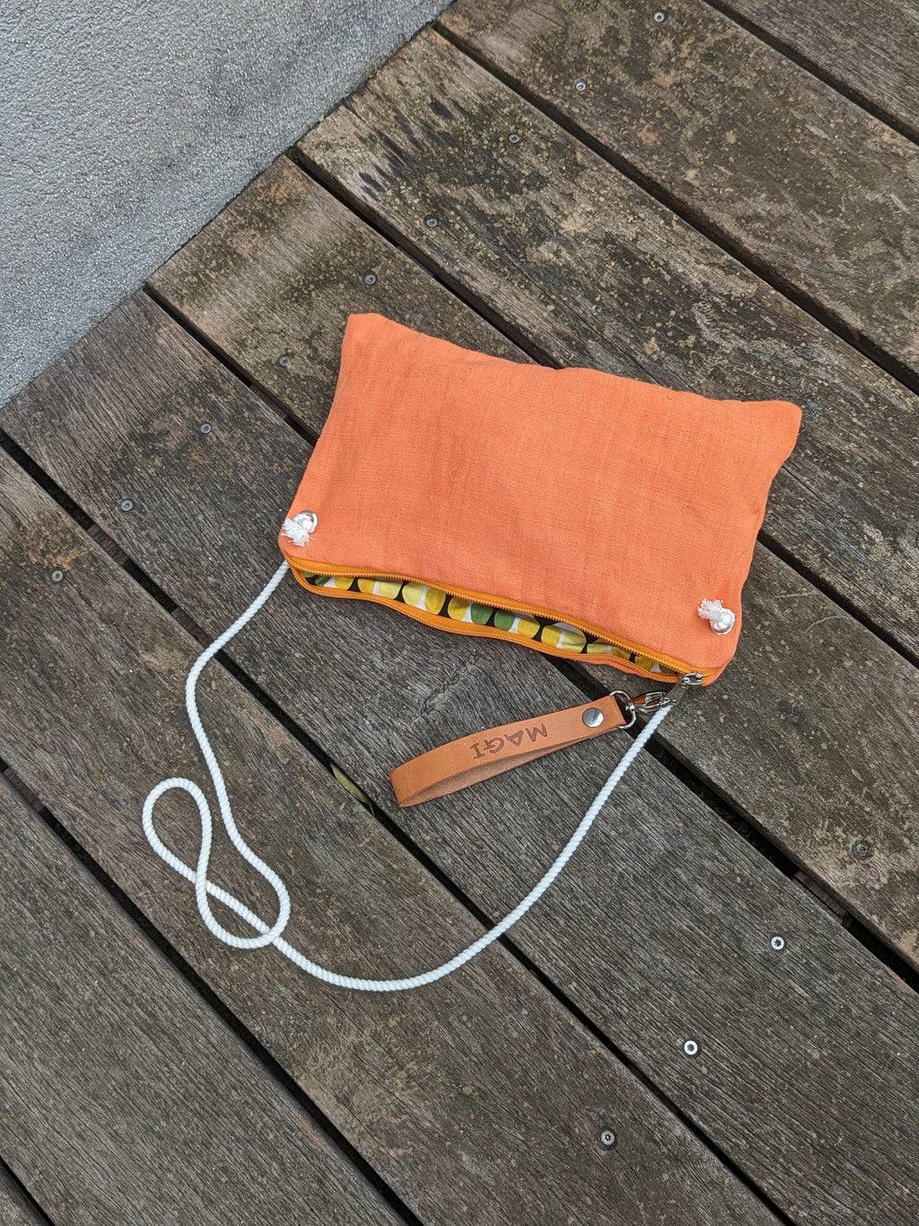 Pochette/tracollina  canapa arancio