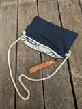Pochette/tracollina lino blu