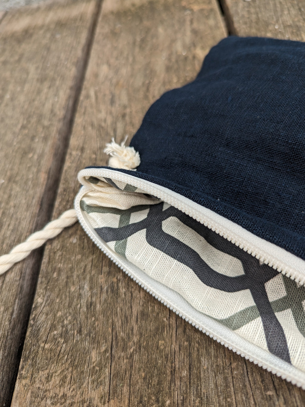 Pochette/tracollina lino blu