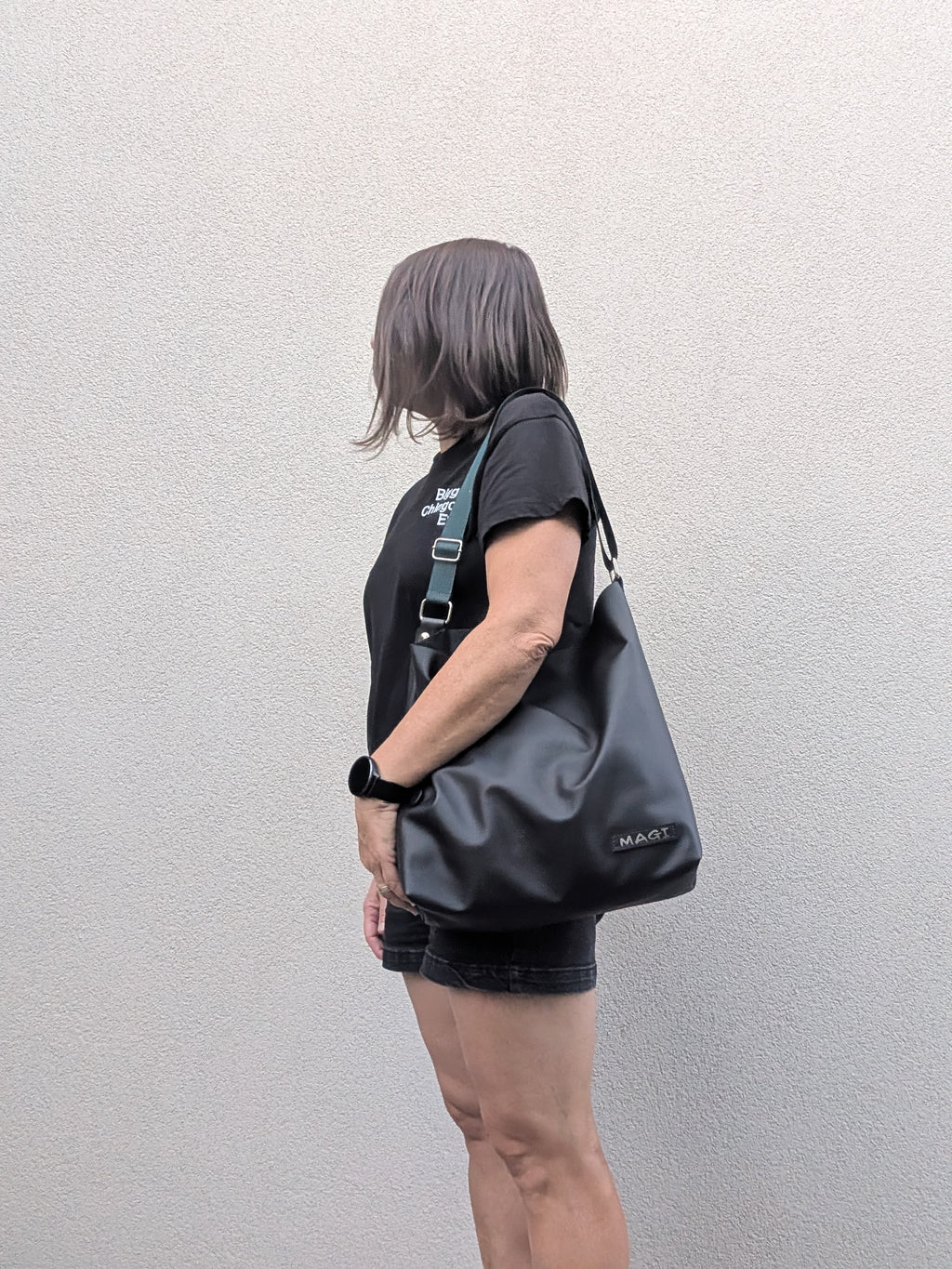 Hobo nera tracolla verde