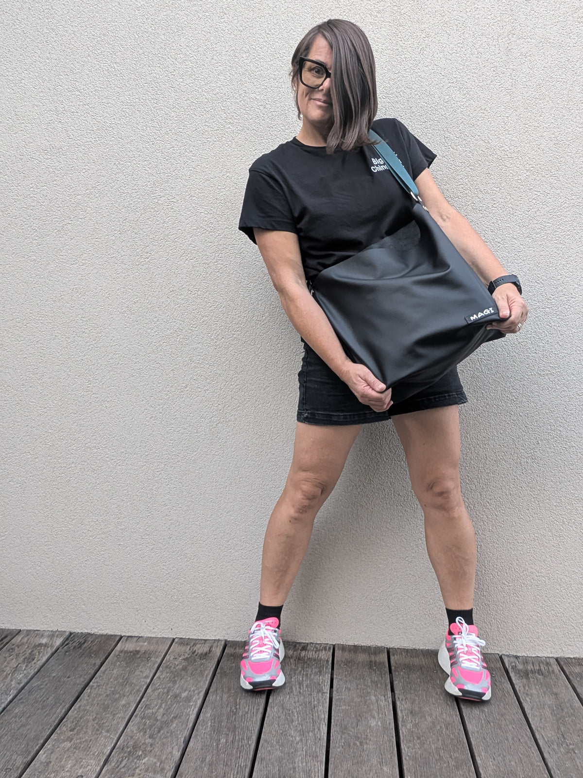 Hobo nera tracolla verde